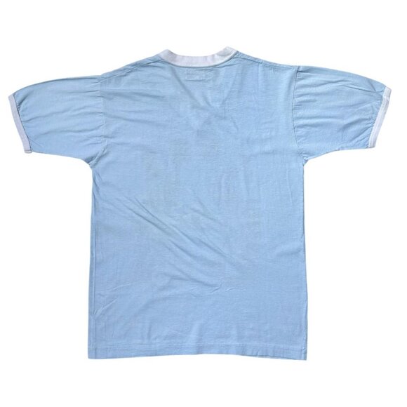 70s 80s vintage dragon v-neck ringer t-shirt single stitch traditional graphic. - Picture 3 of 7